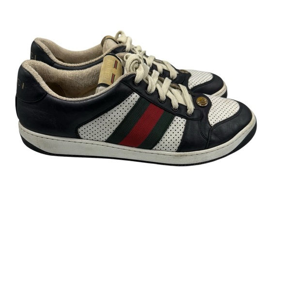 Gucci Screener low top leather Sneakers red green GG logo - Picture 4 of 14